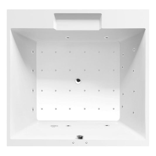 CAME Whirlpool-Badewanne, 175x175x50cm, Active Hydro-Air, Chrom