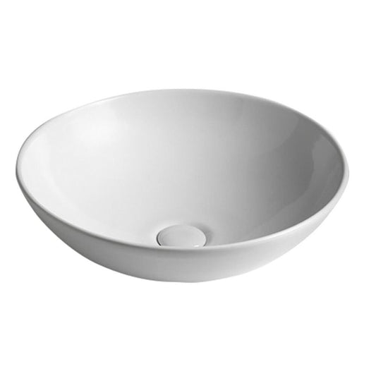 DIMP Keramik-Waschtisch zum Aufsetzen, Ø 46cm, Weiß