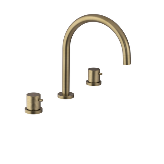 ULTRASAN 3-Loch Waschtischarmatur, Gold matt