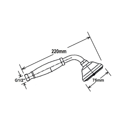 EPOCA Handbrause, 220mm, Messing/Gold