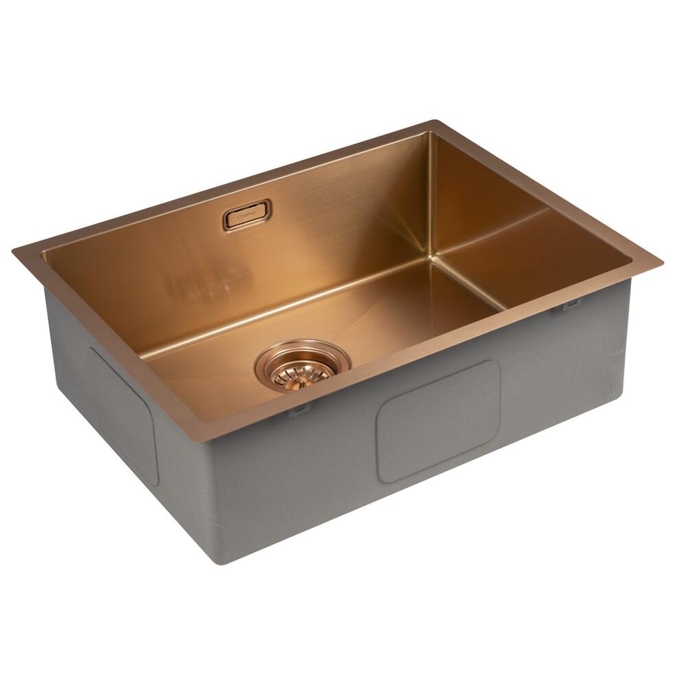 ZENITH Edelstahlspüle 60x45cm, Kupfer matt
