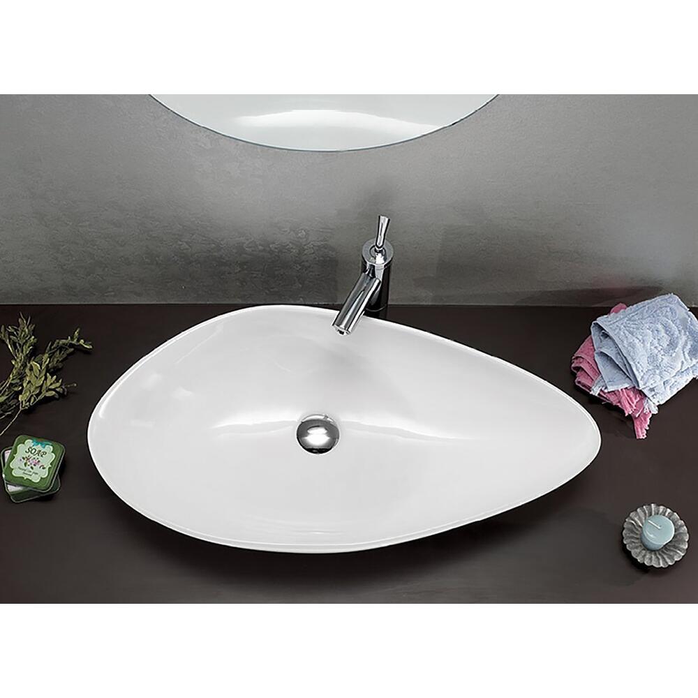 OVALI Keramik-Waschtisch 74x38,5cm, weiss