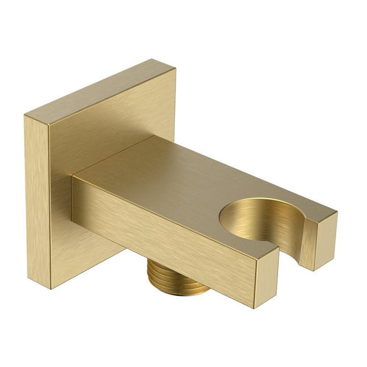 Brausehalter, eckig, fest, Gold matt