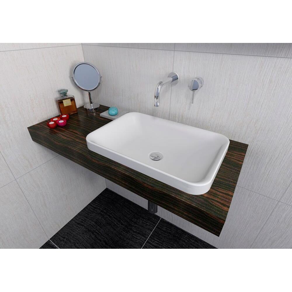 ASTORIA Gussmarmor-Waschtisch 55x12x37cm, weiß