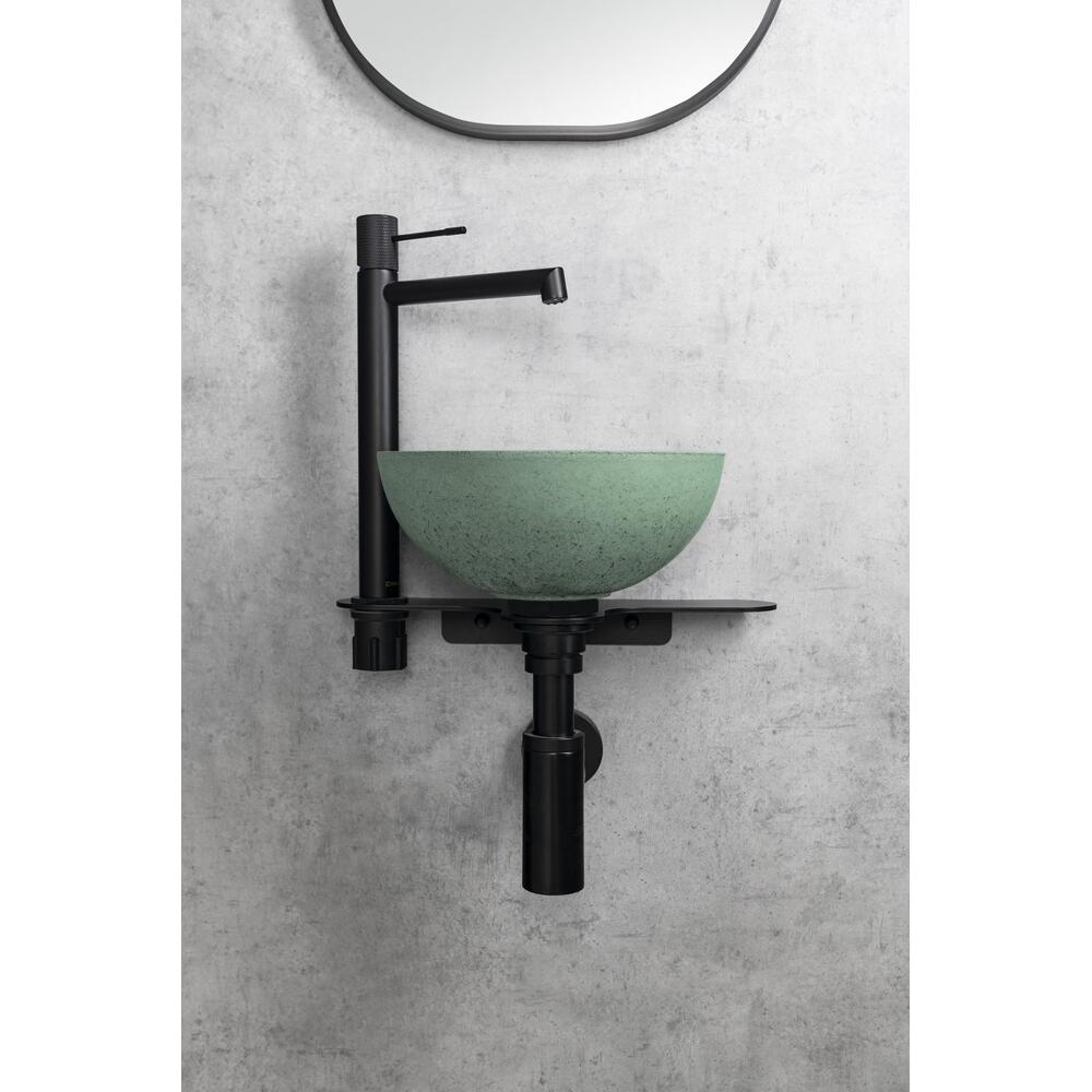 MINOR Betonwaschbecken zum Aufsetzen, Durchmesser 26cm, Grün matt