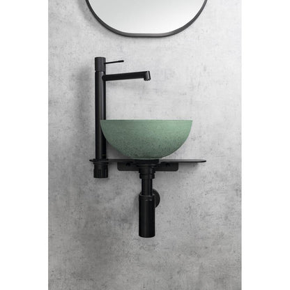 MINOR Betonwaschbecken zum Aufsetzen, Durchmesser 26cm, Grün matt
