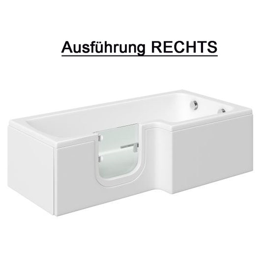 Solarna 170x85/70cm Badewanne mit Tür Seniorenbadewanne, Rechts