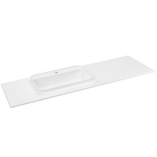 BRAHEA Waschtisch 146,6x51,5cm, Rockstone, links, weiss matt