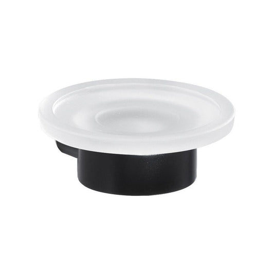 PIRENEI Seifenschale, Milchglas, Schwarz matt