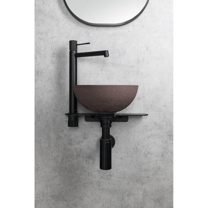 MINOR Betonwaschbecken zum Aufsetzen, Durchmesser 26cm, Dunkelbraun matt