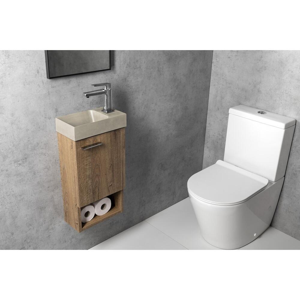 PICCOLINO Beton-Waschbecken 30,8x17cm, Wasserhahn rechten, Sand matt
