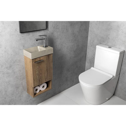 PICCOLINO Beton-Waschbecken 30,8x17cm, Wasserhahn rechten, Sand matt