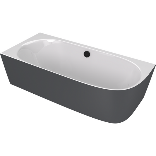 SUSSI L Freistehende Badewanne 160x70x50cm, weiß/Anthrazit matt