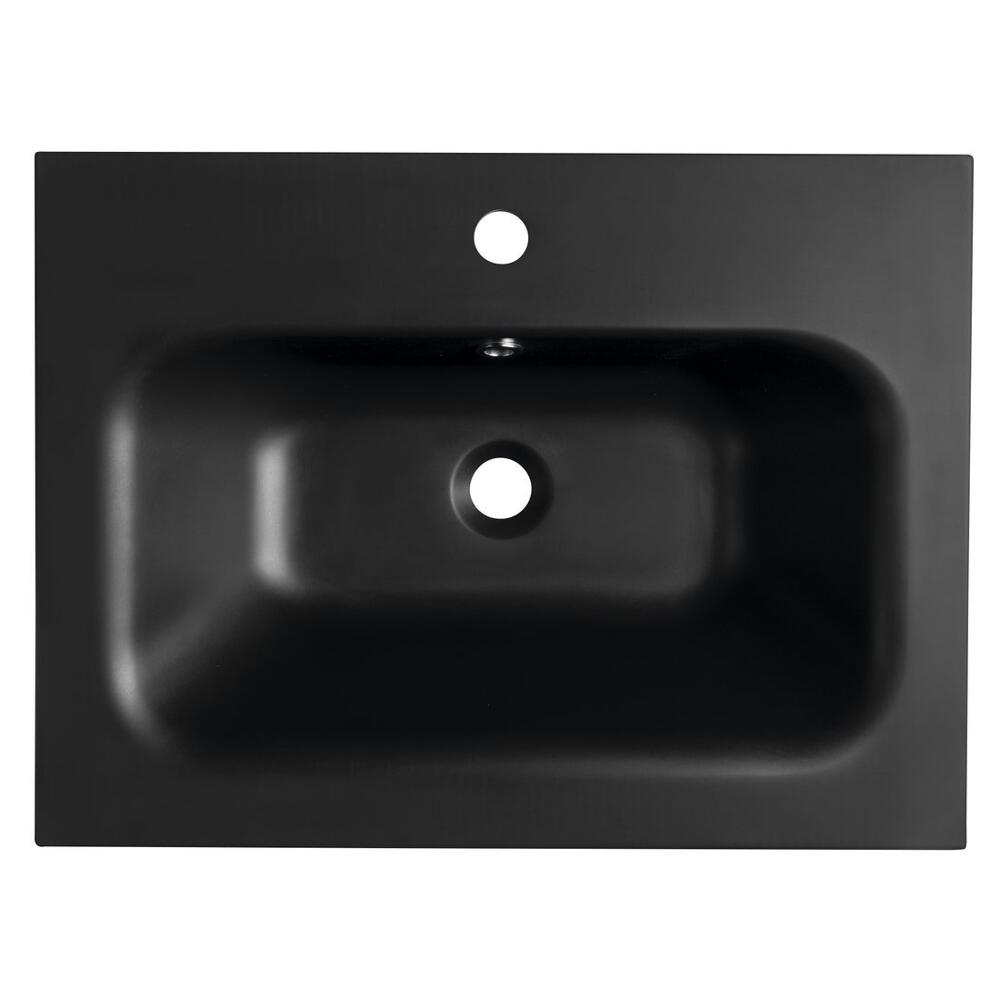 SIDRA Gussmarmor-Waschtisch 61x46cm, schwarz matt