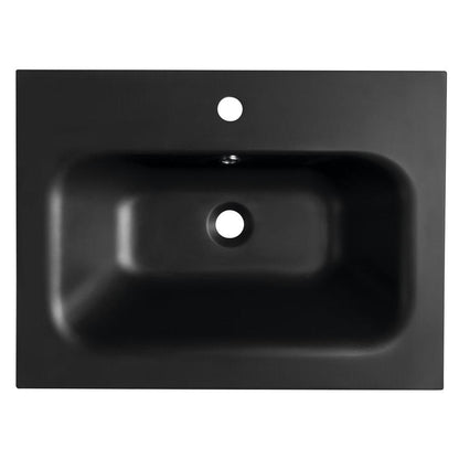 SIDRA Gussmarmor-Waschtisch 61x46cm, schwarz matt
