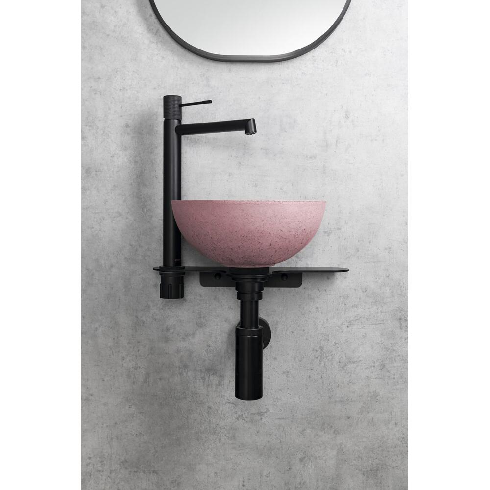 MINOR Betonwaschbecken zum Aufsetzen, Durchmesser 26cm, Rosa matt