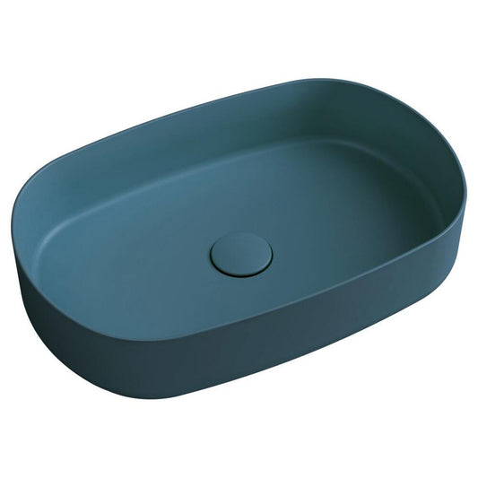 INFINITY OVAL Aufsatzwaschbecken 55x36cm, Grün Matte Petrol