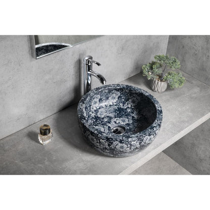 PRIORI Keramik-Waschtisch Ø 41 cm, blaue Blumen
