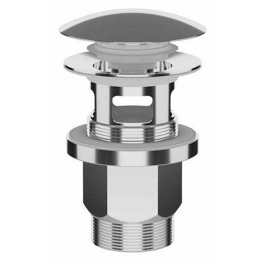 Waschbecken-Ablaufgarnitur 5/4“, klick-klack, große Stopfen, 30-50mm, ABS/Edelstahl