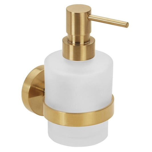 X-ROUND GOLD Seifenspender 200ml, Milchglas, Gold matt