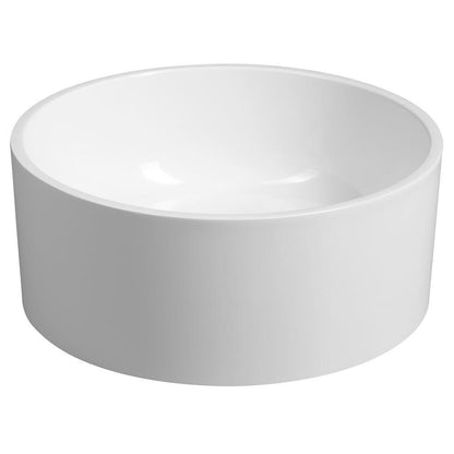 SANNA Gussmarmor-Waschtisch zum Aufsetzen, rund 25cm, weiß