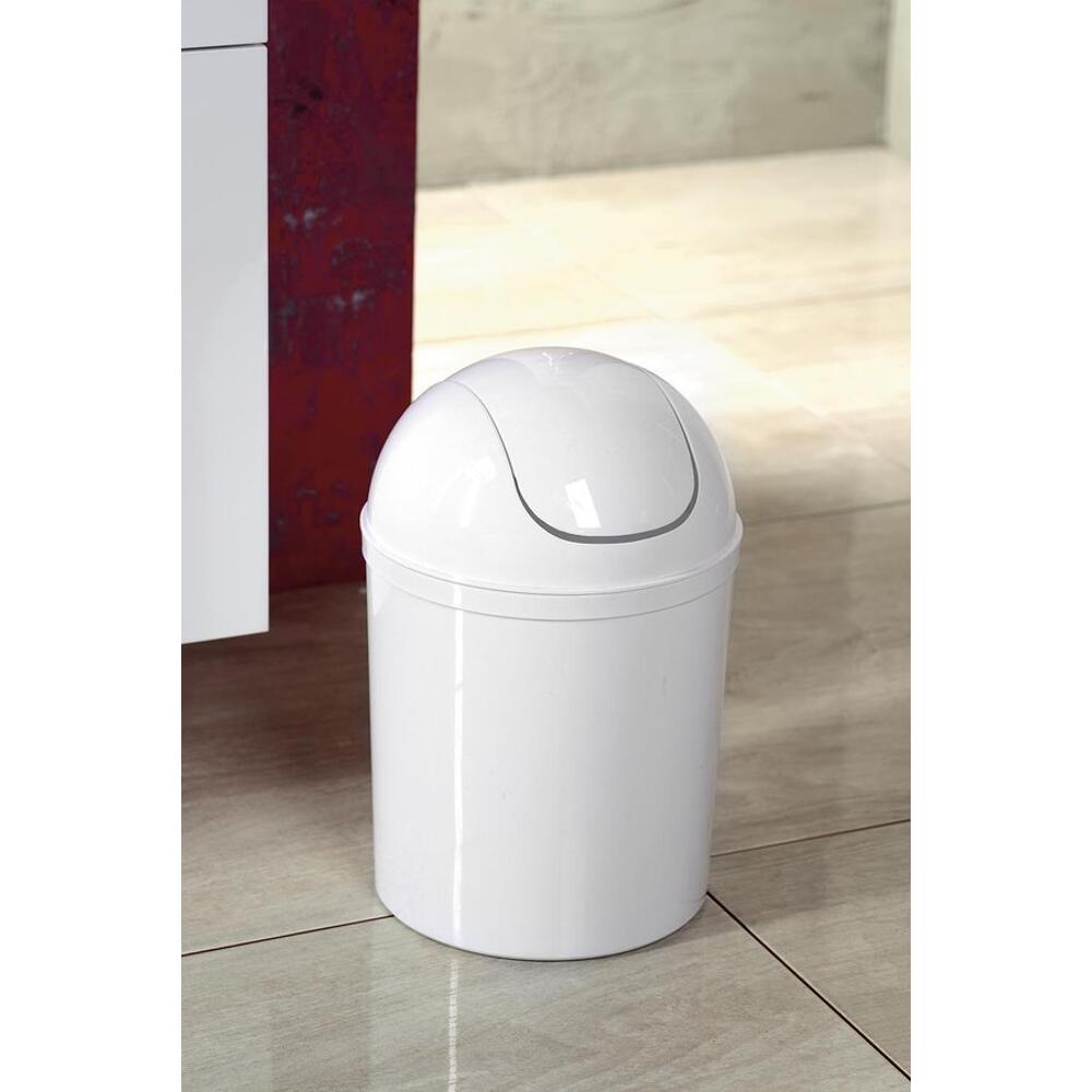 Mülleimer kippbar, 5 l, Plastik, weiß