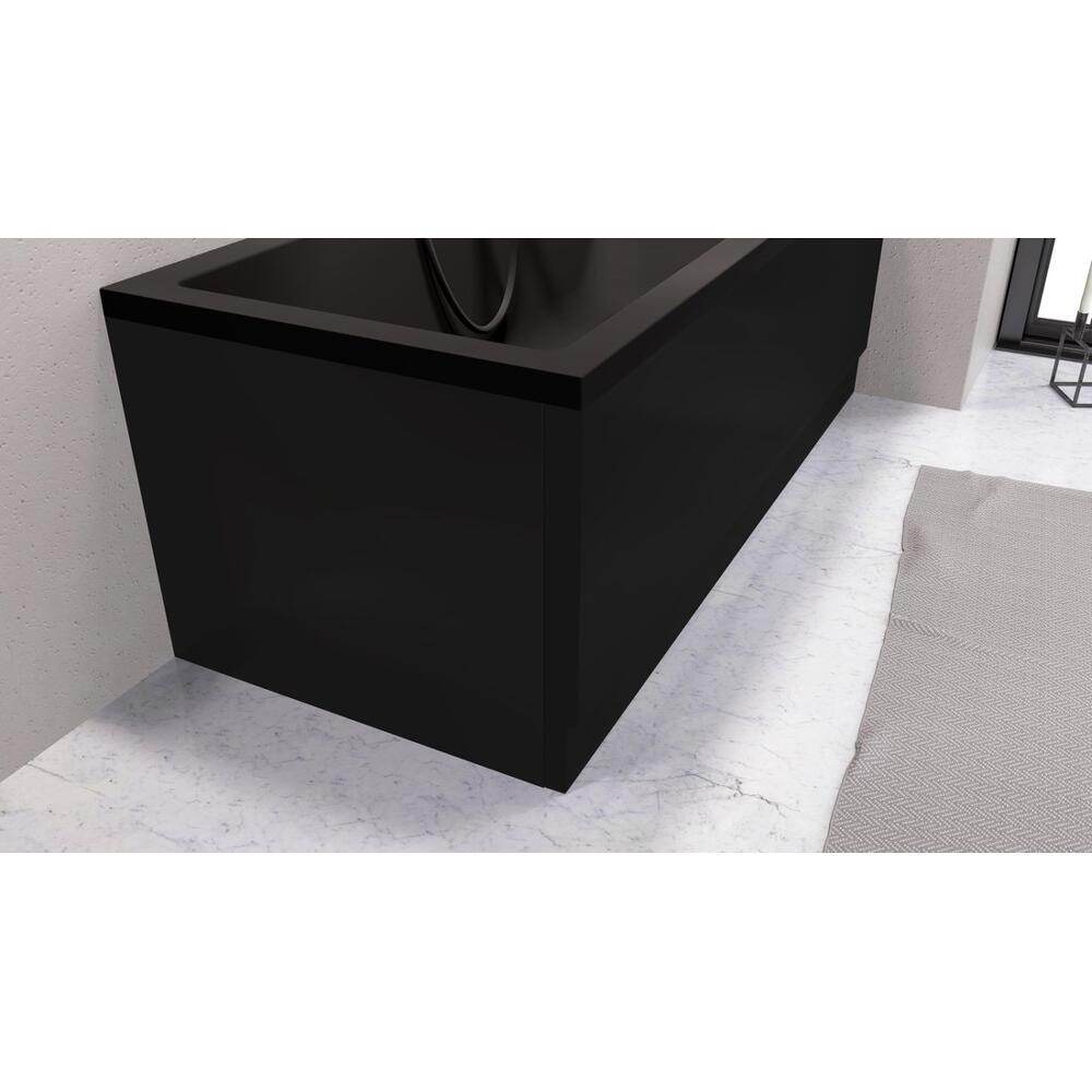 PLAIN Frontschürze 170x59cm, Schwarz matt, Rechts