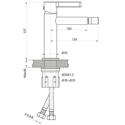 ICONIC Bidet-Standbatterie, Chrom