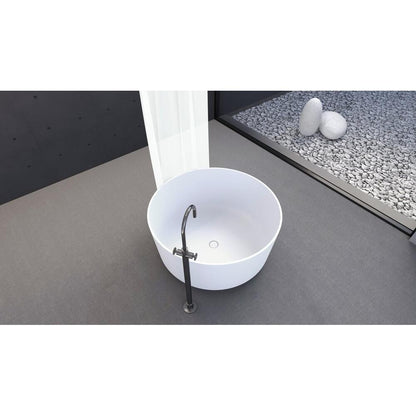 ESTATIS Gussmarmor-Badewanne ø110x51cm, weiß matt