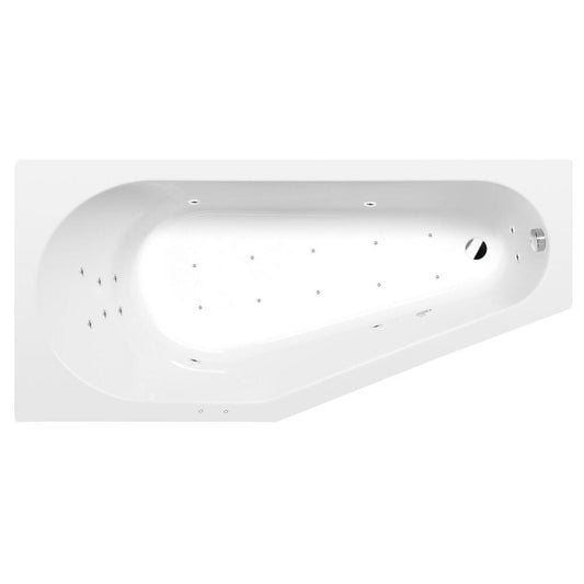 TIGRA L Whirlpool-Badewanne, 150x75x46cm, Attraction Hydro-Air, Chrom