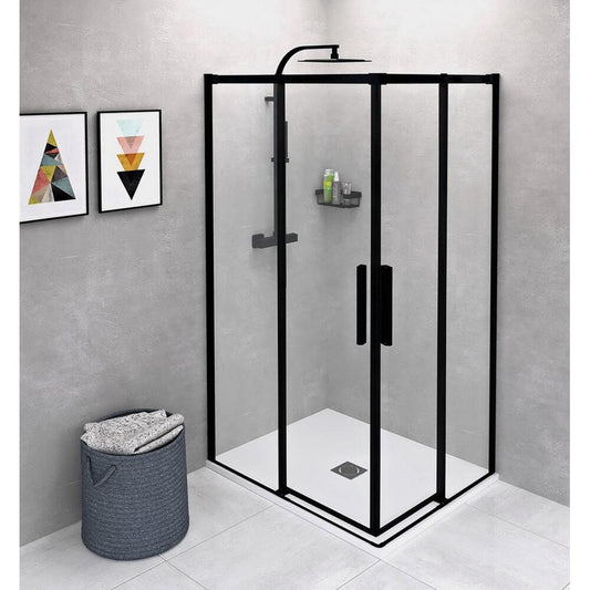 ALTIS LINE BLACK Rechteckige Duschkabine 1000x900 mm, L/R Variante, Eckeinstieg