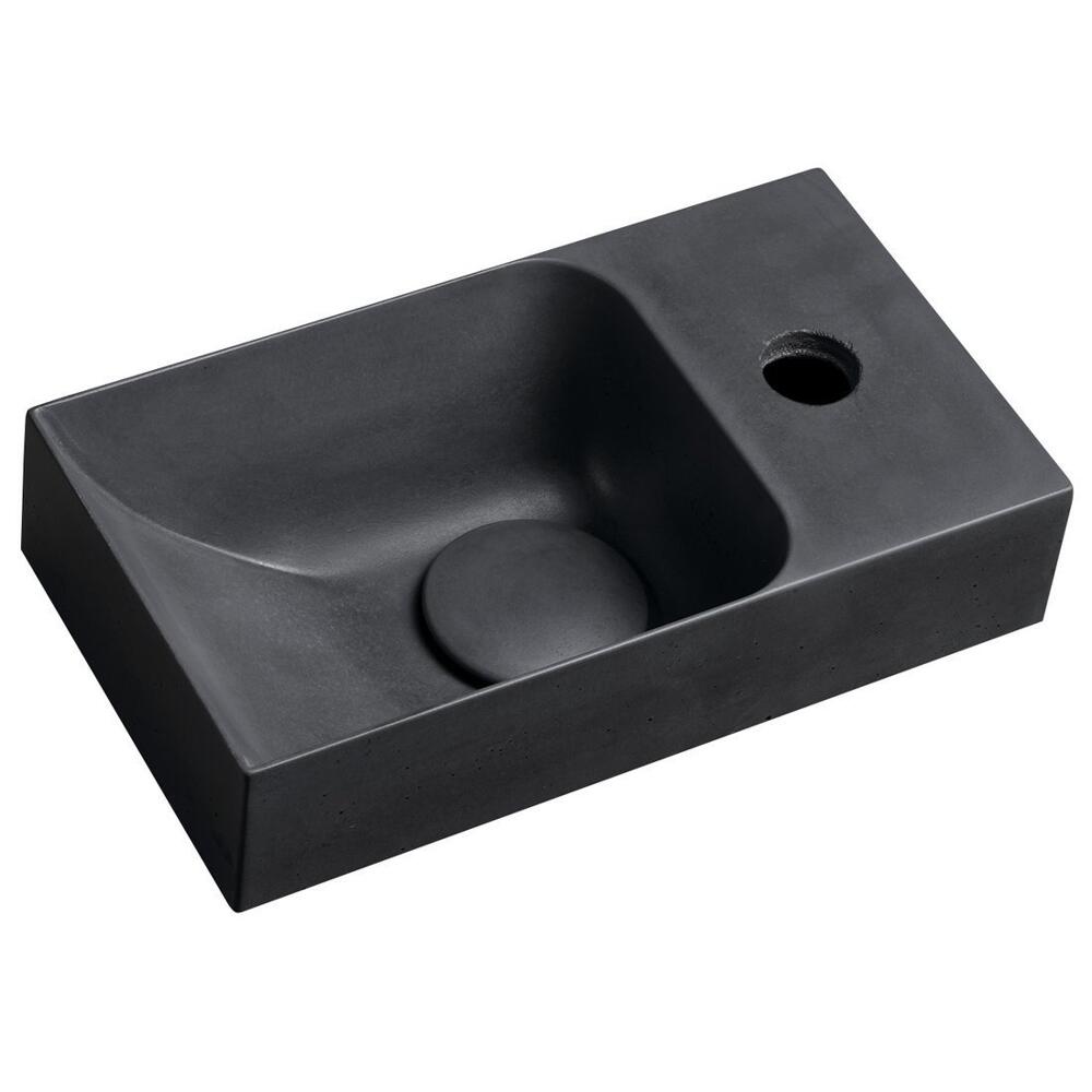 PICCOLINO Beton-Waschbecken 30,8x10x17cm, Armaturloch rechts, Anthrazit