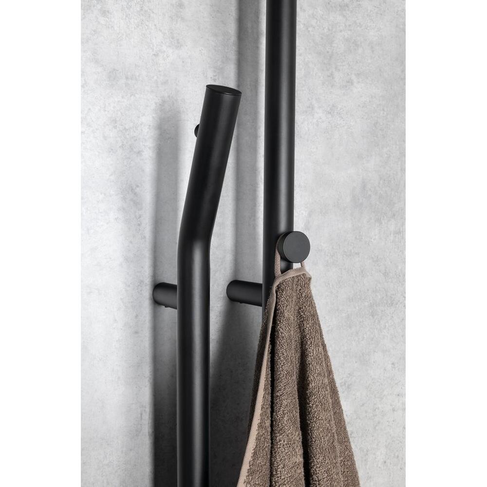 DUOPASSO Handtuchtrockner elektrisch mit Zeitschaltuhr, 122x1700mm, 45 W, Schwarz matt