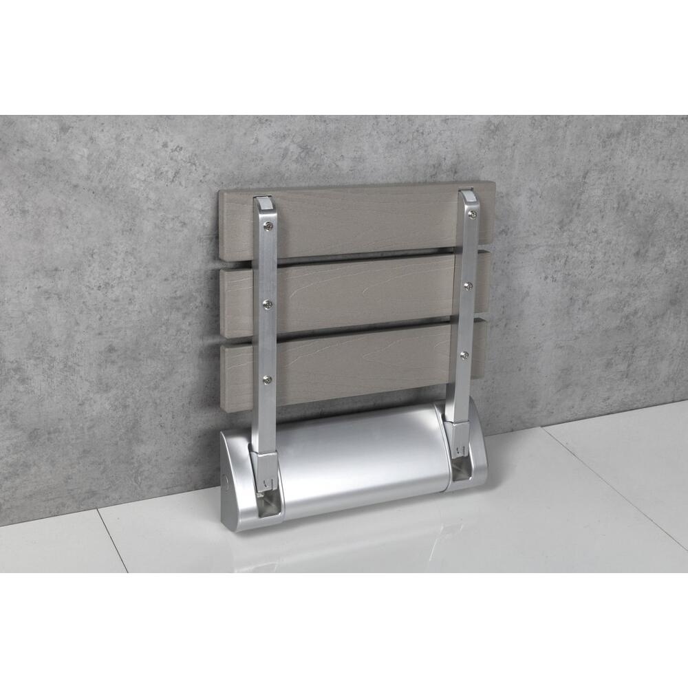 Duschklappsitz 32x32,5cm, WPC, Grau