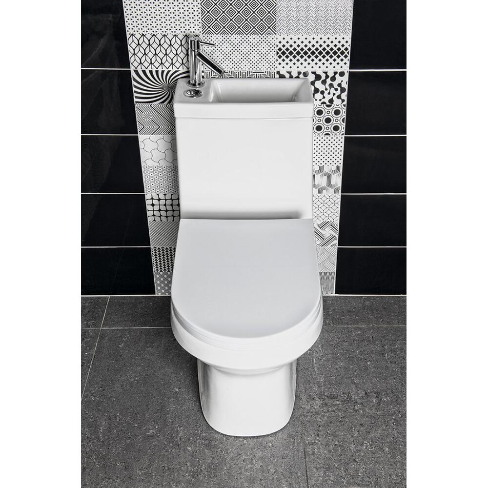 HYGIE Kombi-WC mit Waschbecken, Abgang senkrecht/waagerecht, Weiß