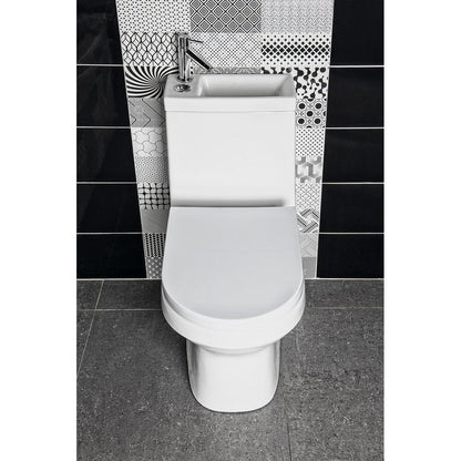 HYGIE Kombi-WC mit Waschbecken, Abgang senkrecht/waagerecht, Weiß