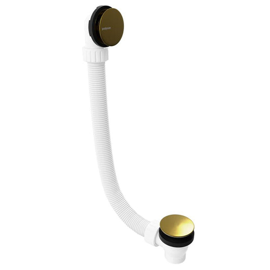 Ablaufgarnitur, klick-klack, Länge 1200mm, Stopfen 72mm, Gold
