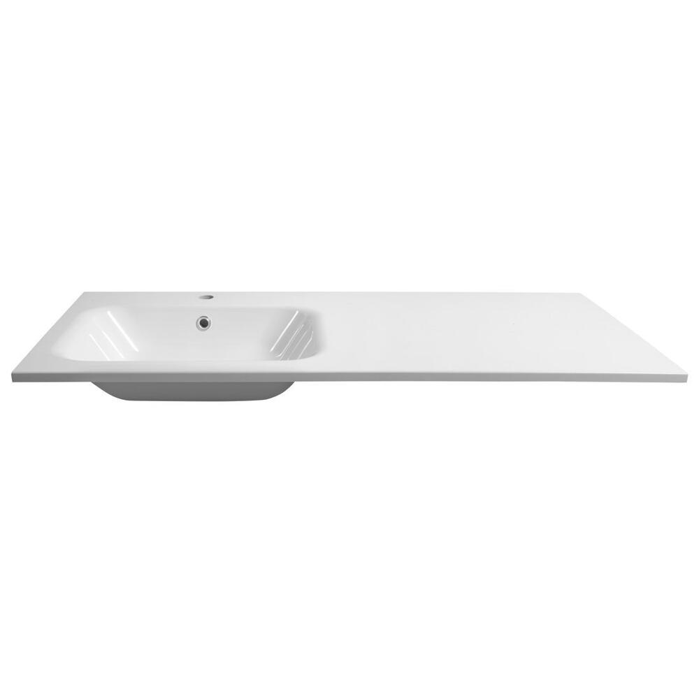 ARECA Gussmarmor-Waschtisch 121x51,5cm, links, weiß