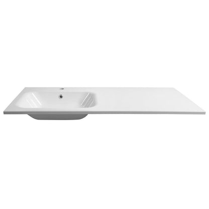 ARECA Gussmarmor-Waschtisch 121x51,5cm, links, weiß