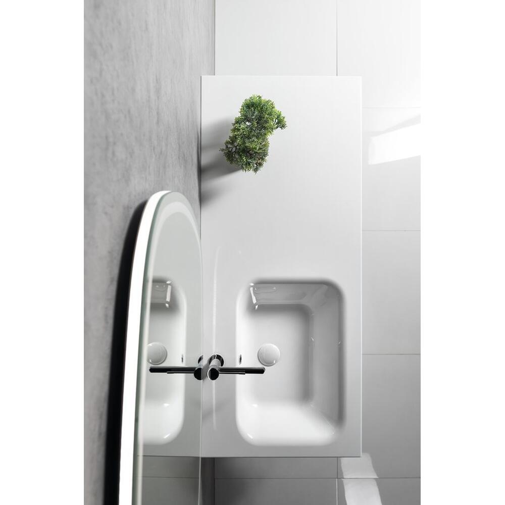 ARECA Gussmarmor-Waschtisch 121x51,5cm, links, weiß
