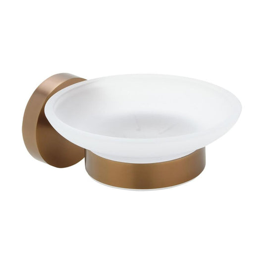 X-ROUND COPPER Seifenschale, Milchglas, Kupfer matt