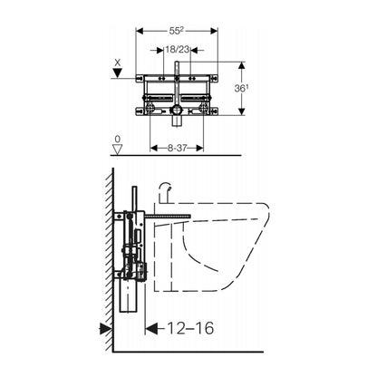 GEBERIT KOMBIFIX Hänge-Bidet-Element