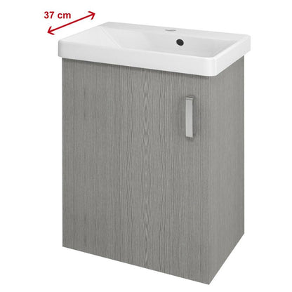 THEIA Unterschrank 50,9x70x35cm, 1x Tür, links, Silbereiche