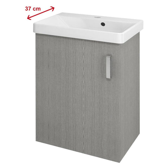 THEIA Unterschrank 50,9x70x35cm, 1x Tür, links, Silbereiche