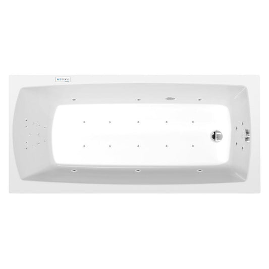 LILY Whirlpool-Badewanne, 150x70x39cm, Highline Hydro-Air, Chrom