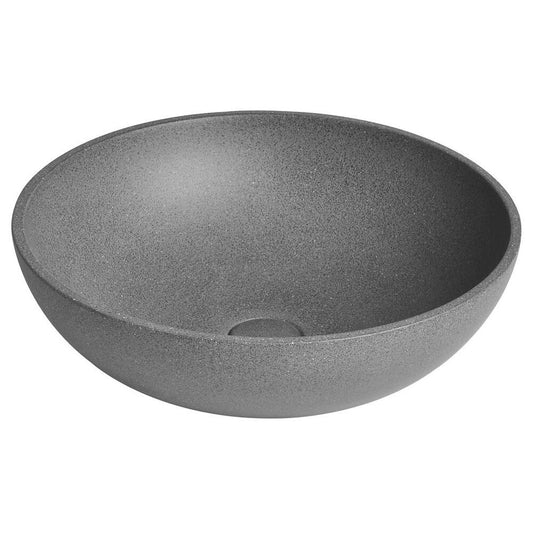 TURF Betonwaschbecken mit Auslauf, Ø 44 cm, schwarzer Granit