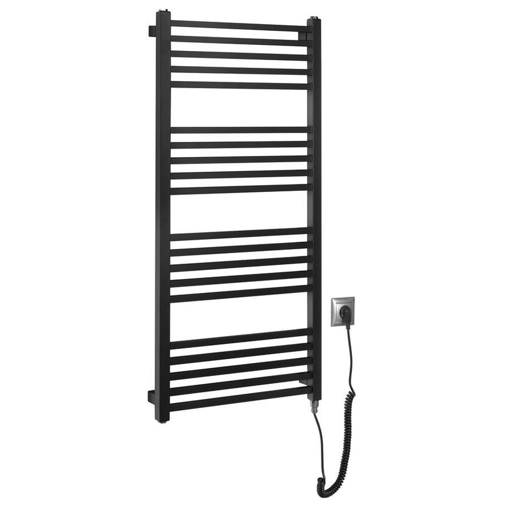 METRO-E Elektrischer Badheizkörper, gerade, 500x1060 mm, 400 W, Schwarz matt
