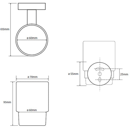 X-ROUND Glas, Milchglas, Chrom