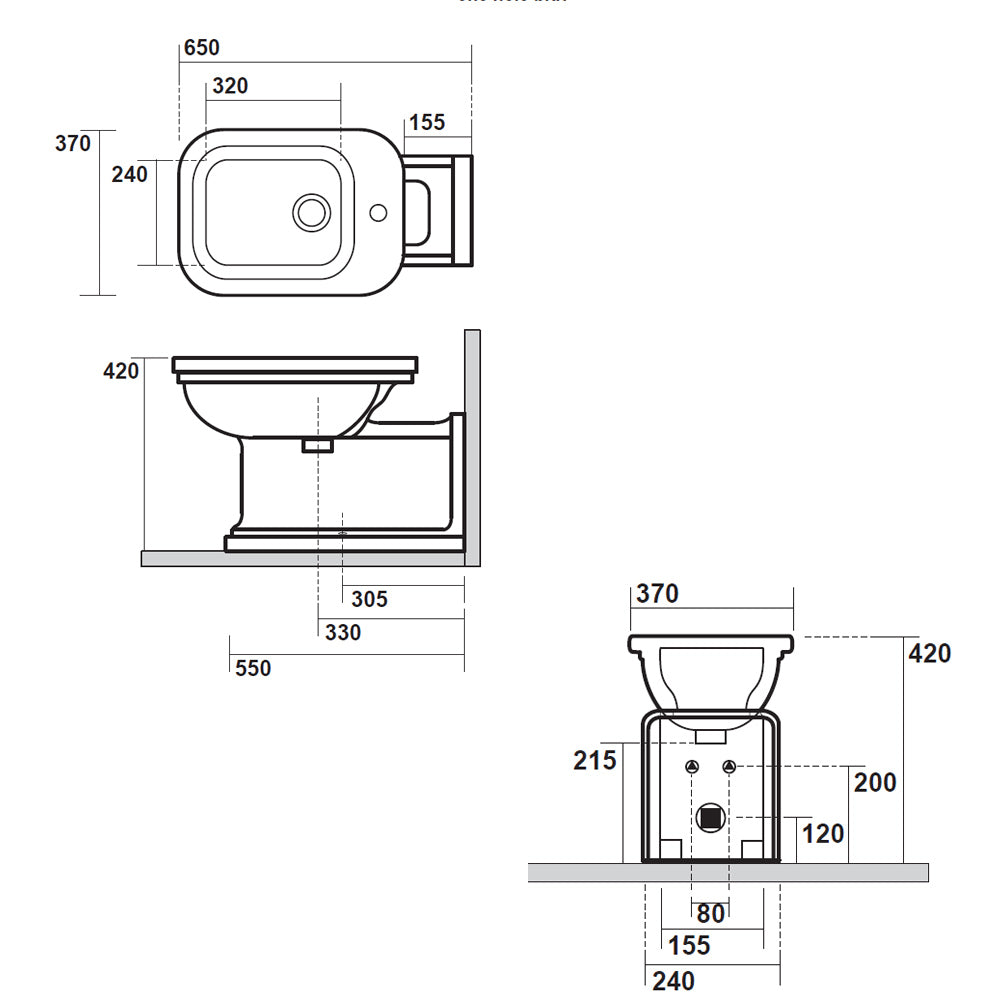 WALDORF Bidet 37x65cm, weiß