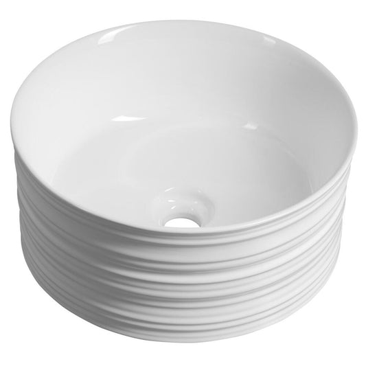 ALETTE Aufsatzwaschtisch, Keramik, Ø 41cm, Weiß